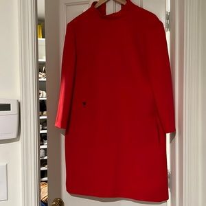 Christian Dior Wool Red Mini Dress with Bee Detail